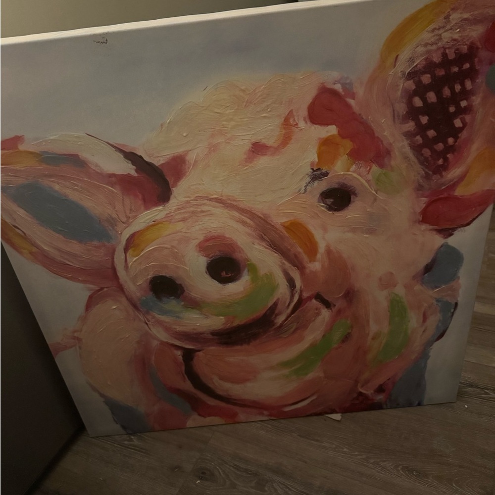Kirklands Pink and Red Floral Painting Art